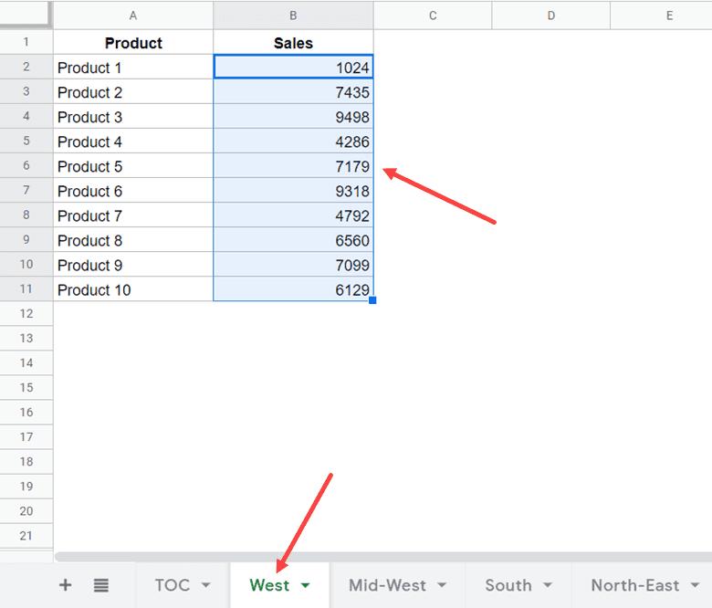 Cách tạo mục lục trong Google Sheets